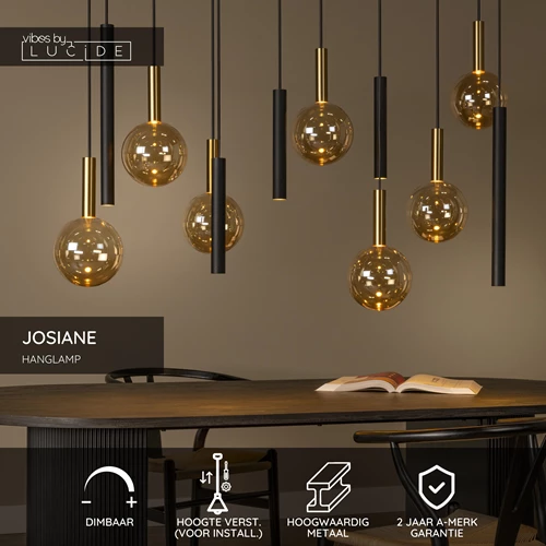 Lucide JOSIANE - Hanglamp - 7xG9 - Zwart | Vibes - USP